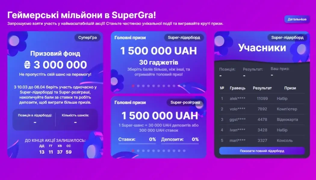 Super Gra бонуси