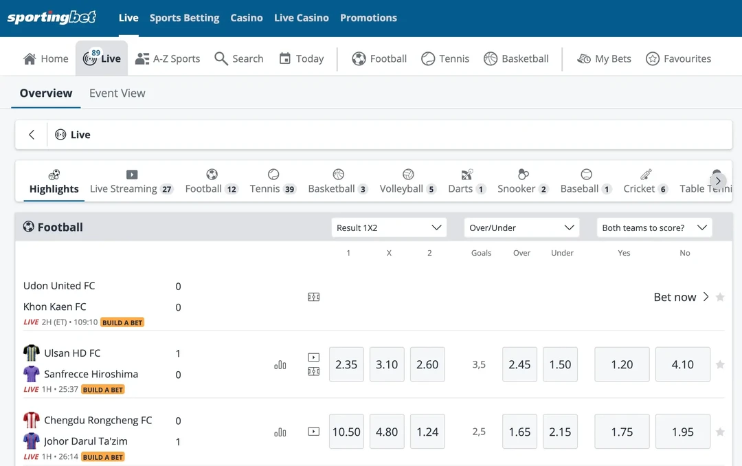 Сайт БК Sportingbet