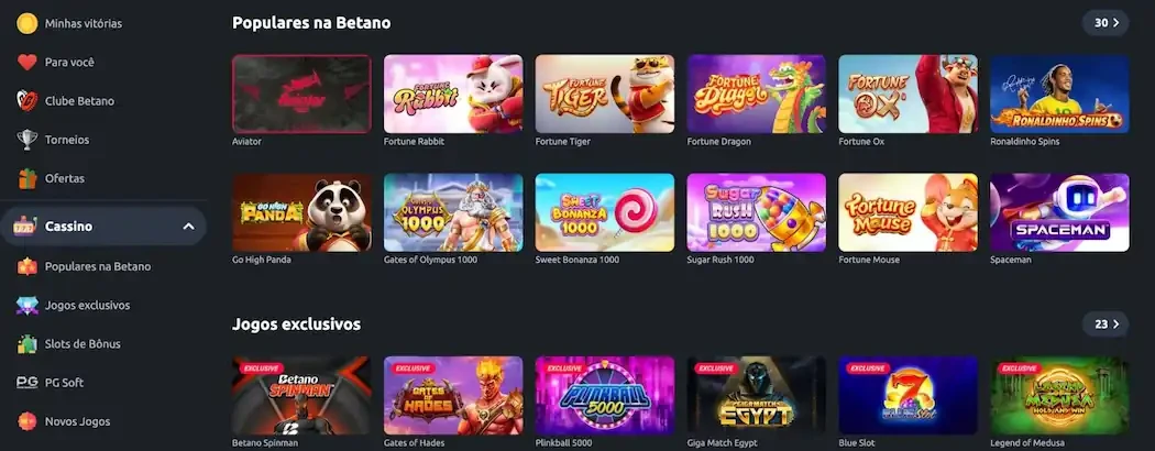Betano casino jogos