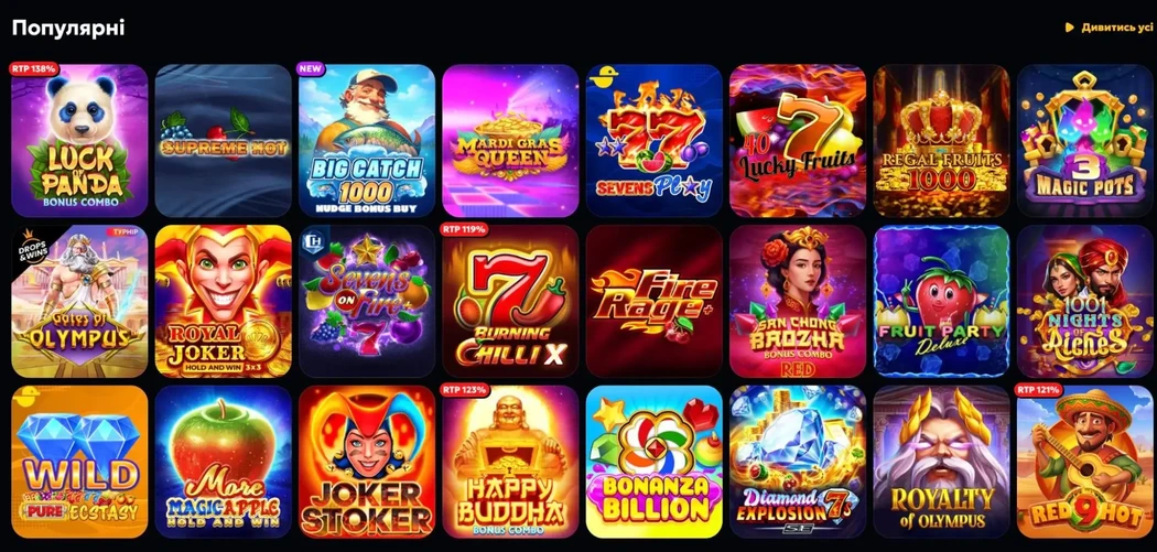 Популярні слоти в нвих казино України Ігри в нових казино