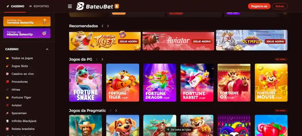 Site da Bateubet Casino