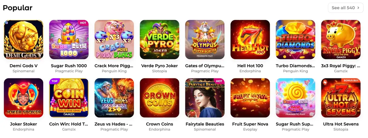 Ігри Verde Casino