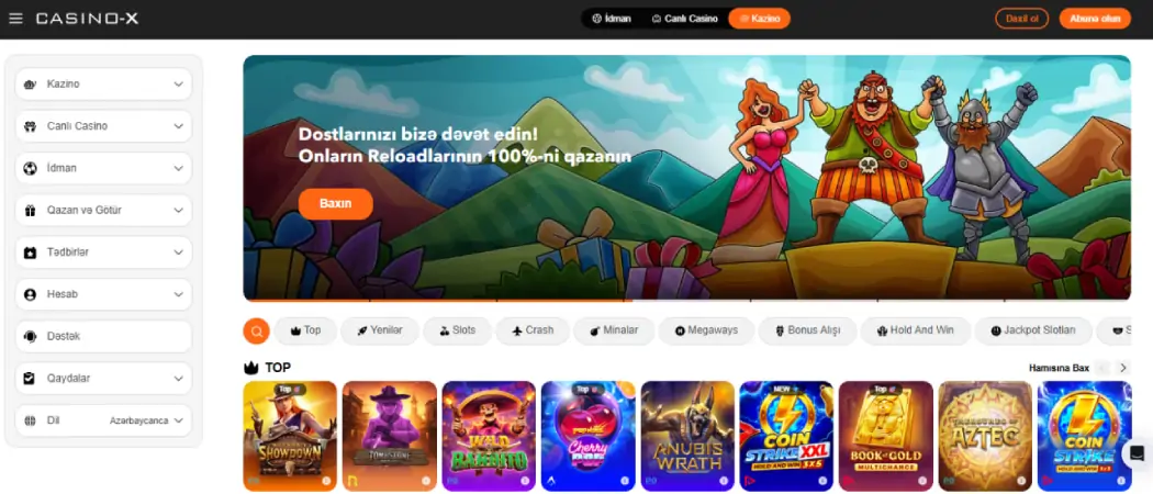 Casino-X azərbaycan oyunçuları üçün kazino Casino-X