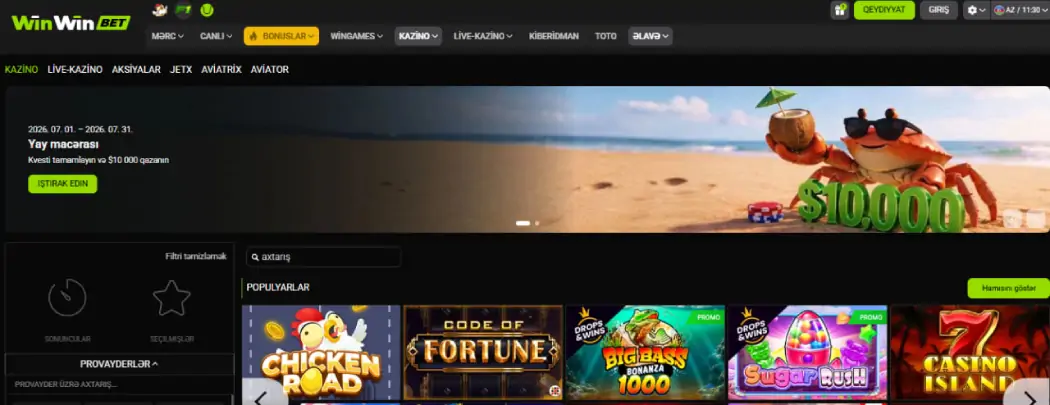 WinWinBet onlayn kazino Azerbaycan WinWinBet Casino