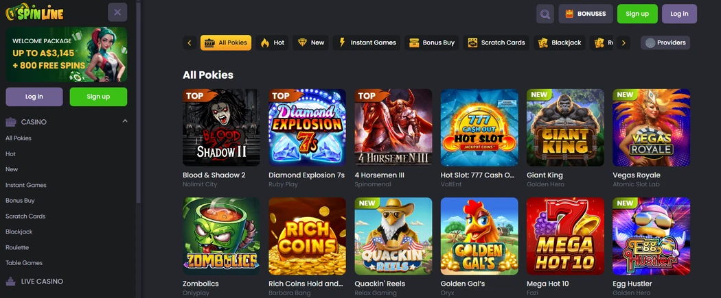 Spin Line Casino games Spin Line