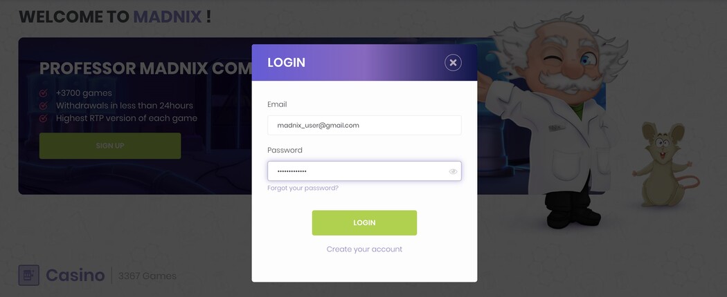 MadNix casino registration process MadNix casino registration