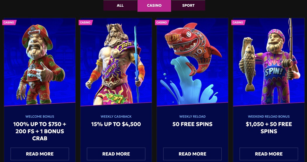 RTbet Casino Bonuses