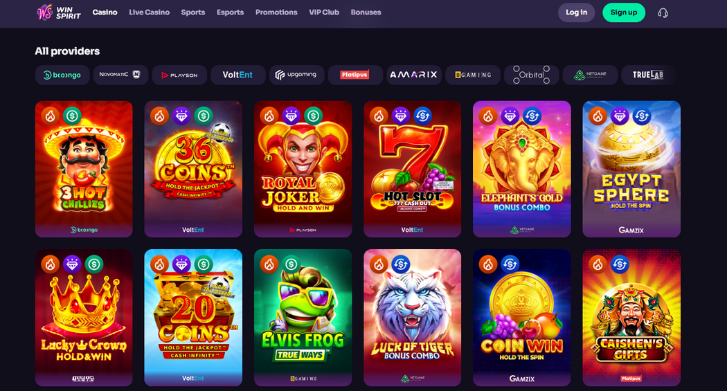 Win Spirit Casino games Win Spirit Casino