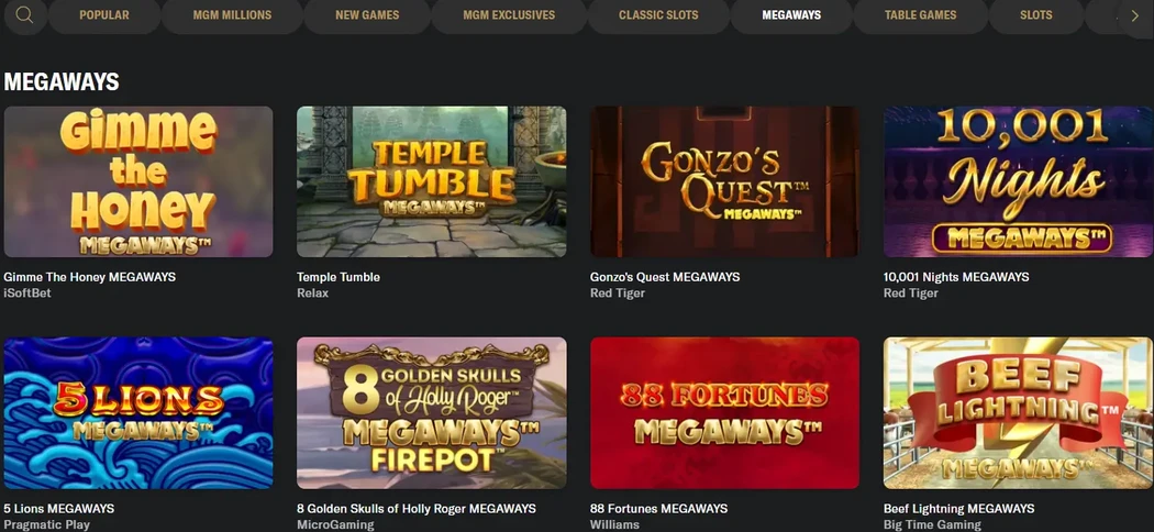 BetMGM Casino Games BetMGM UK Games