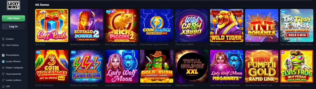 LuckyWins Casino games Lucky Wins Casino