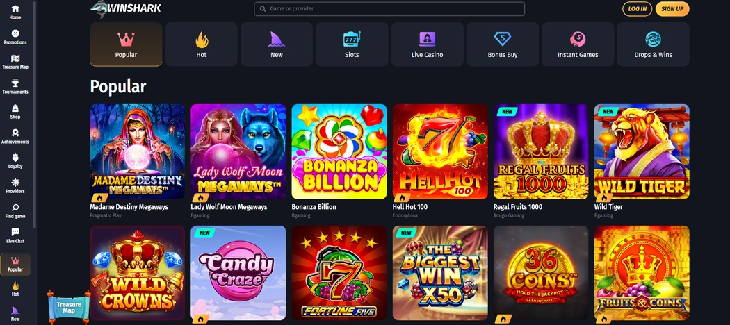 WinShark Casino games Win Shark Casino