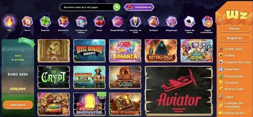 Wazamba cassino jogos