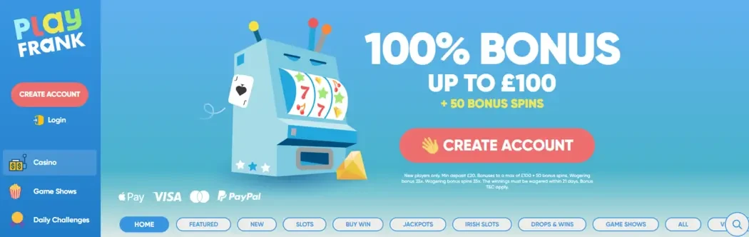 PlayFrank Casino Site PlayFrank Review