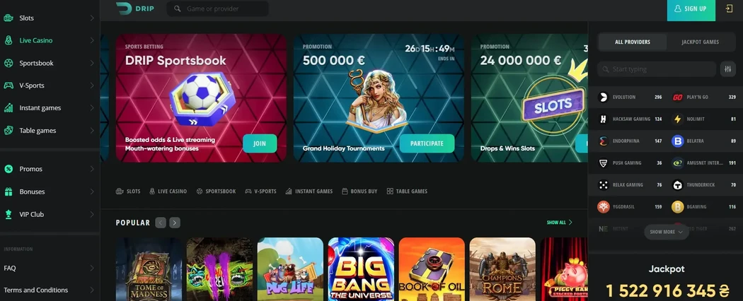 Drip Casino офіційний сайт Drip Casino