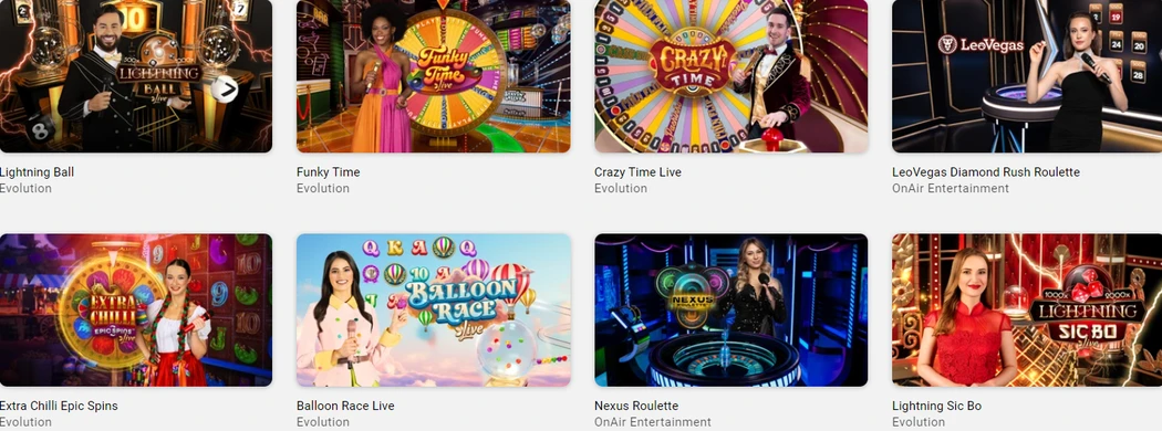 Online Live Casino Shows Live Casino UK