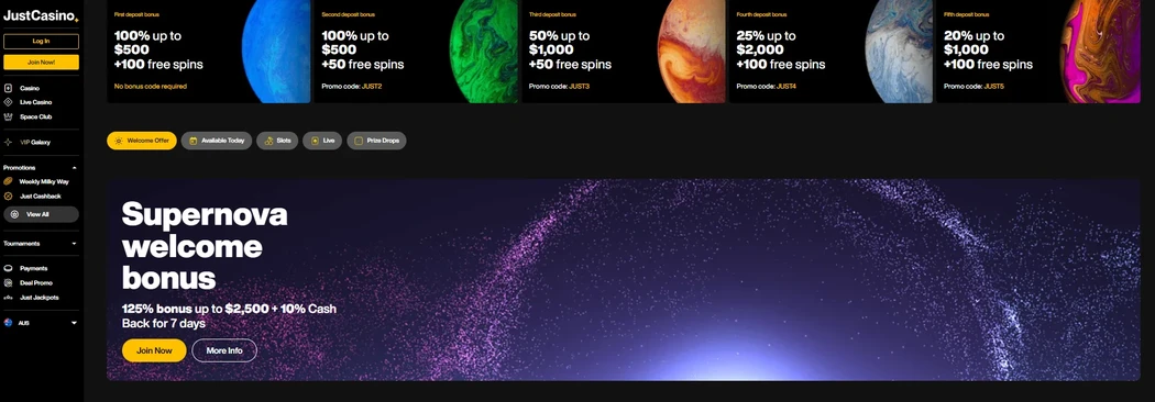 Just Casino no deposit bonus FS Just Casino no deposit bonus