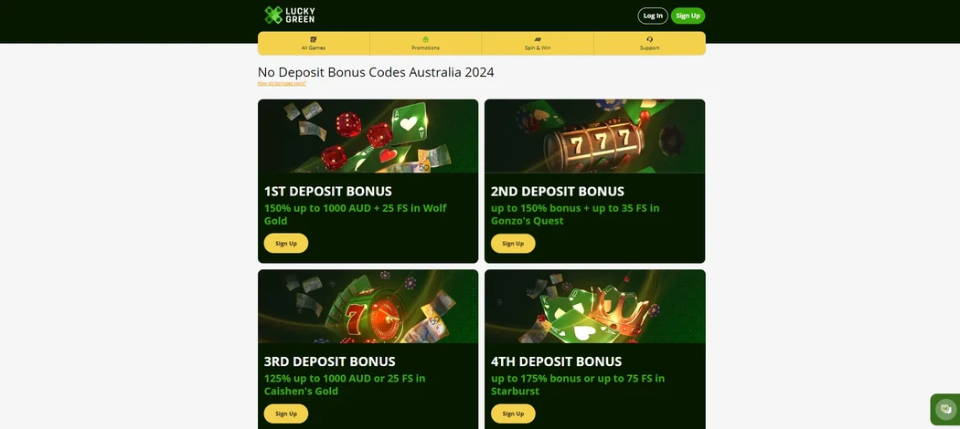 Lucky Green no deposit and deposit bonuses Lucky Green no deposit bonus