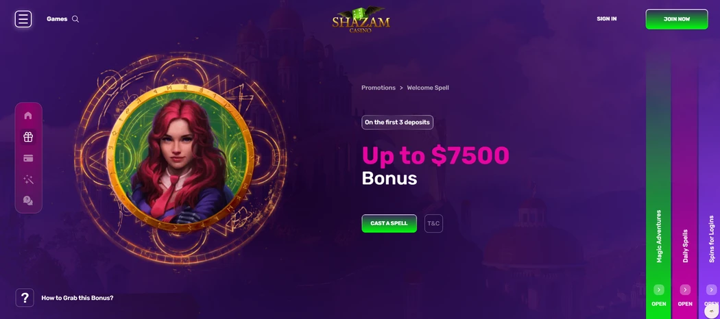 Shazam Casino no deposit bonus