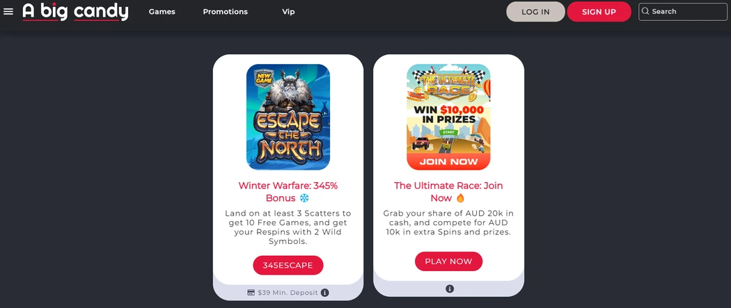 a big candy no deposit bonus