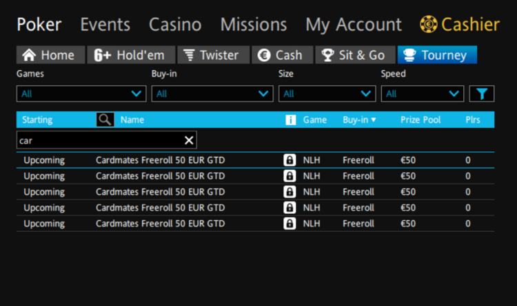 Cardmates Freeroll в лобби BestPoker Фриролл BestPoker от Cardmates