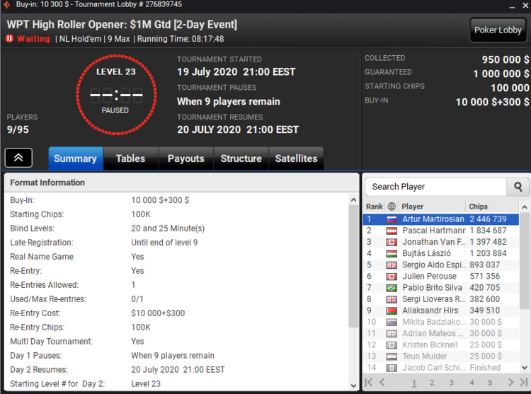 WPT High Roller Opener