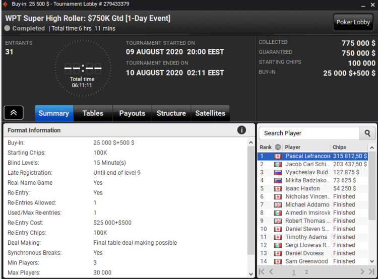 WPT Super High Roller