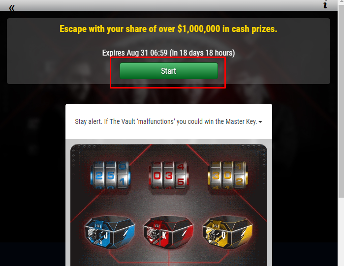 Vault at PokerStars win your share of 1 000 000 prize pool