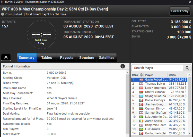 WPT #03 8-Max Championship