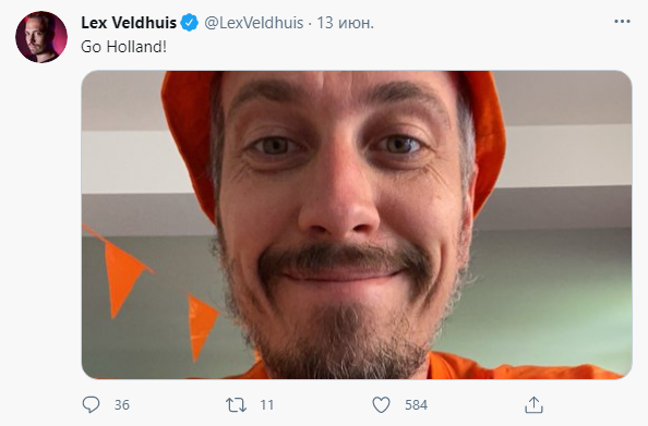 Пост Лекса Вельдхуса в Твиттере