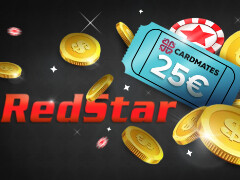 Бонус на первый депозит на RedStar Poker – €25 от Cardmates
