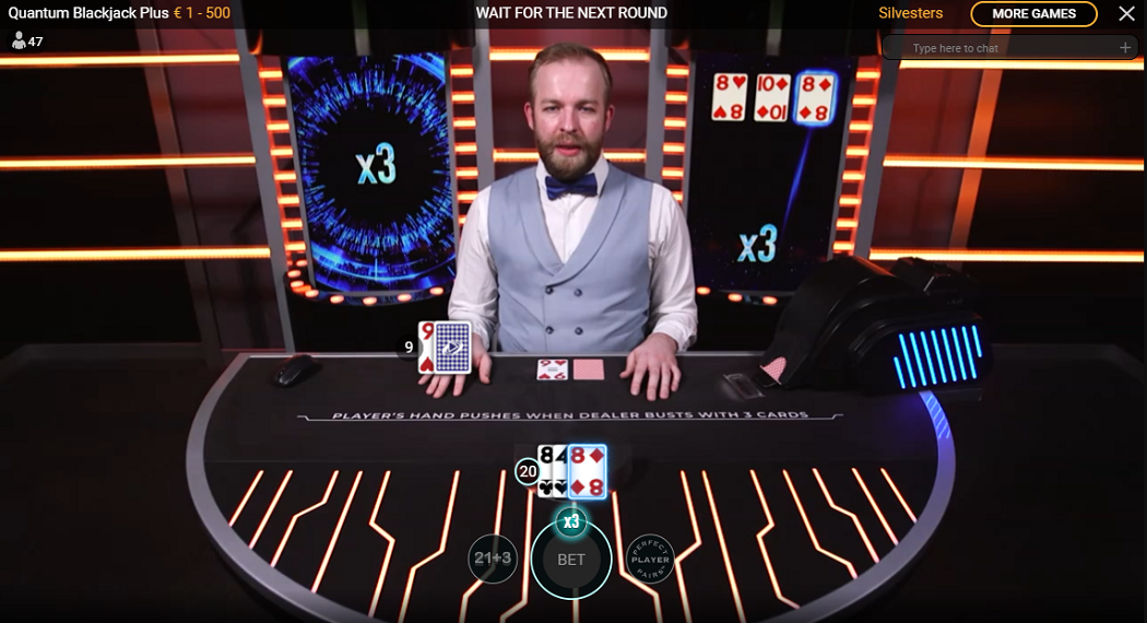 Quantum Blackjack от Playtech с живым дилером Quantum Blackjack