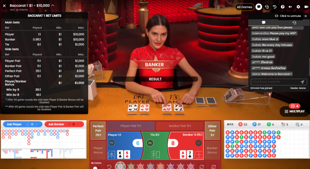 Live казино баккара играть