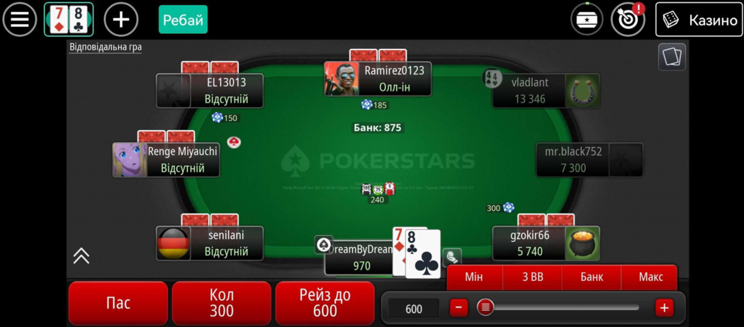 ПокерСтарс стіл Холдем pokerstars android