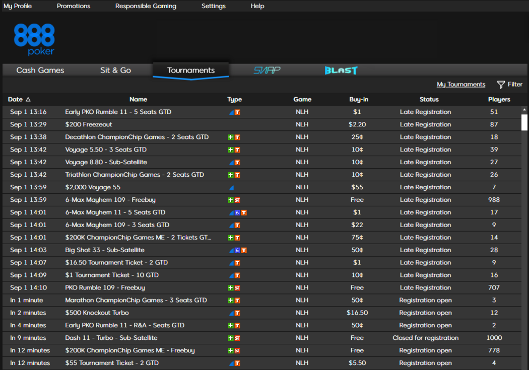 Лобі 888покер