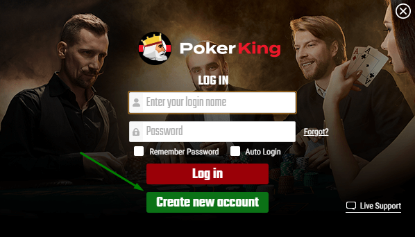 Регистрация на ПокерКинг