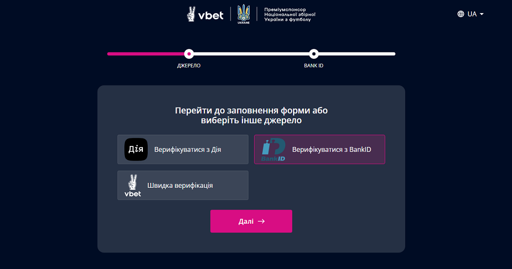 Швидка VBET реєстрація та підтвердження особистості Швидка VBET реєстрація