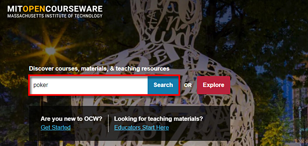 Онлайн-курси з покеру на офіційному сайті MIT Массачусетський технологічний інститут оголосив про запуск двох безкоштовних онлайн-курсів з покеру