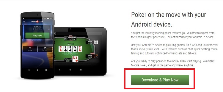 pokerstars android real money