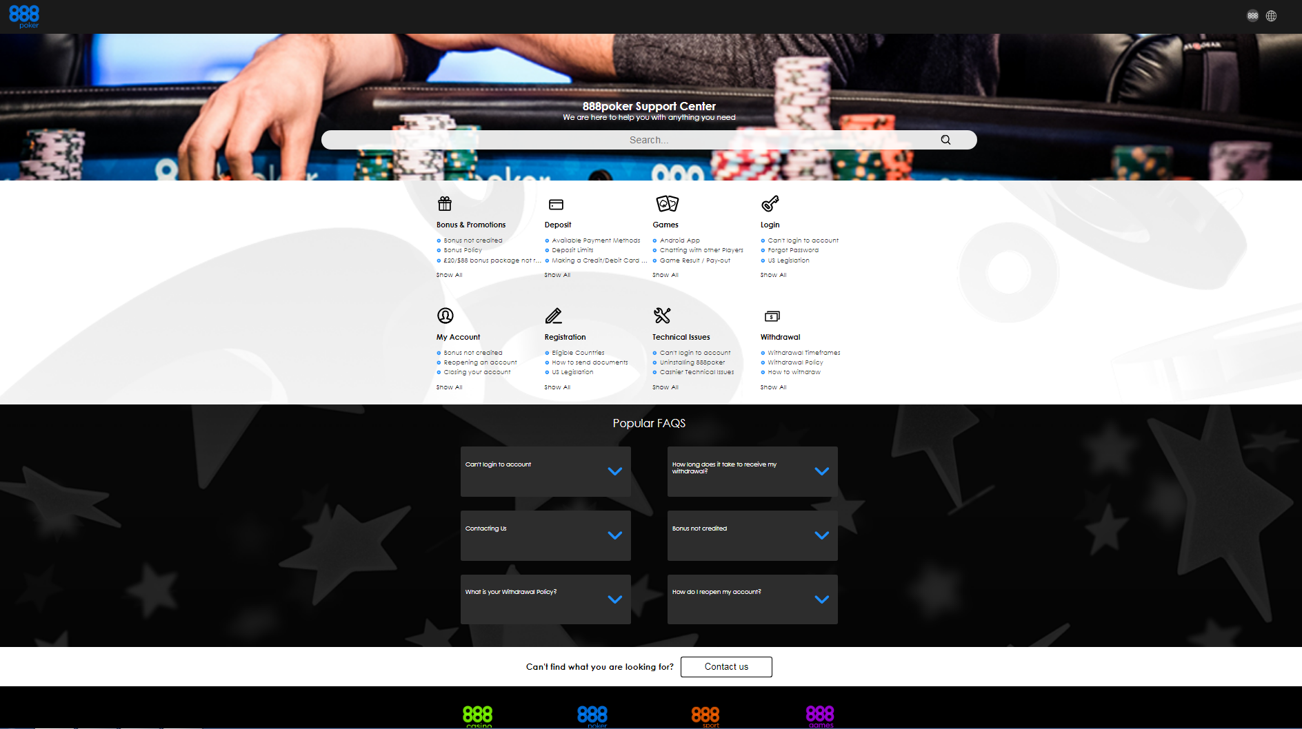 888 Poker Support Hotline