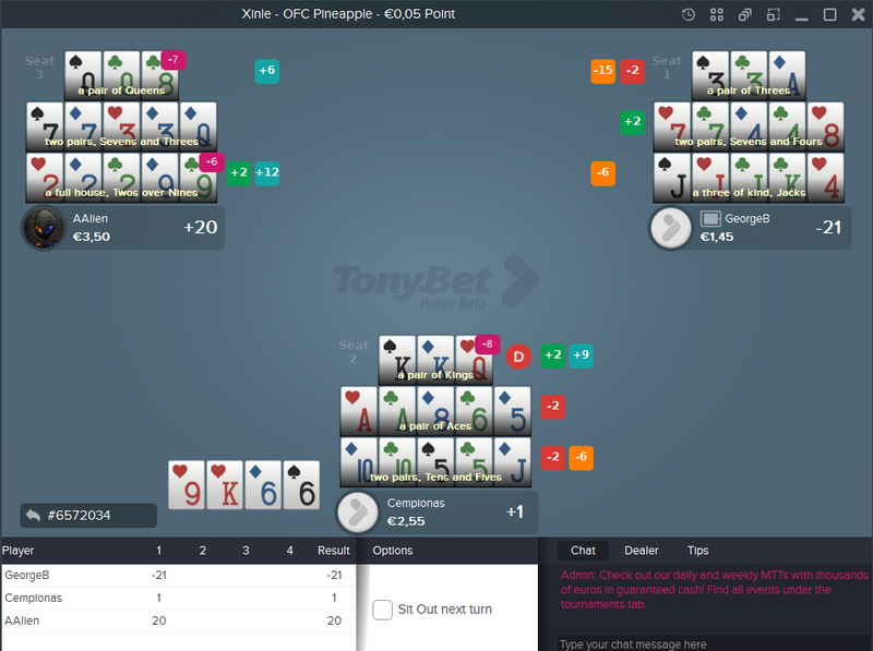 pineapple open face chinese poker online free