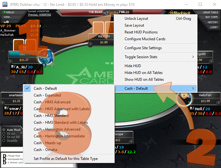 Переключение HUD’ов