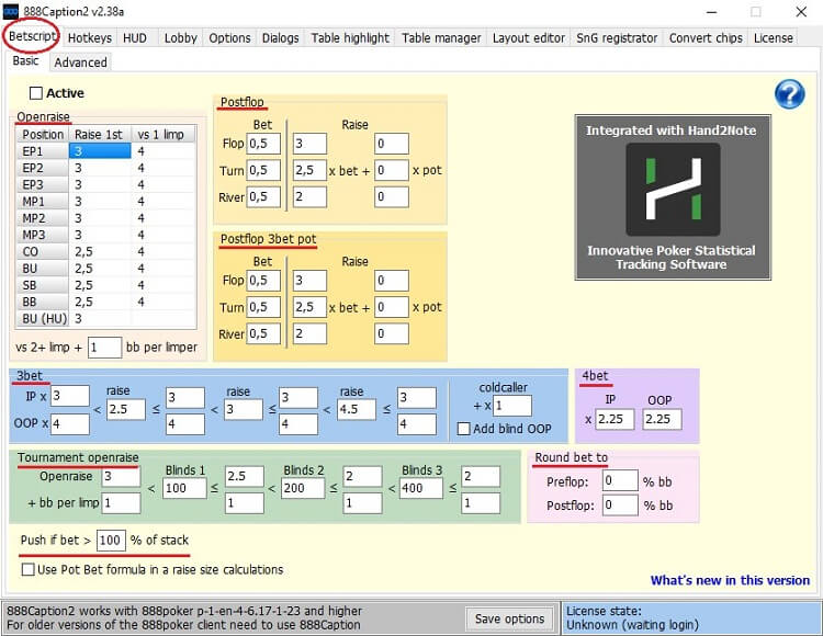 888caption вкладка Betscript