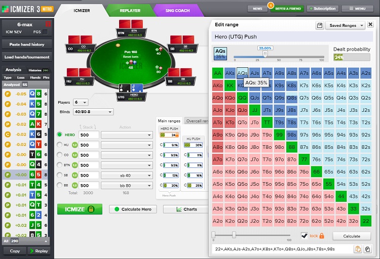 New version of the popular poker calculator ICMIZER