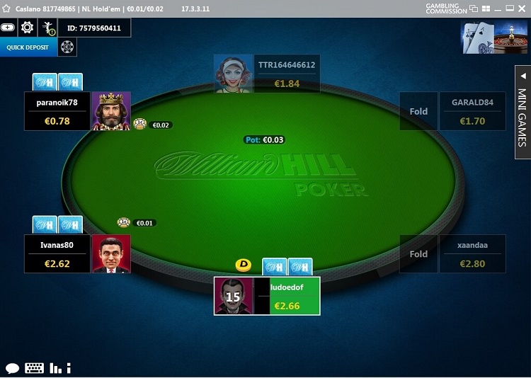 William hill poker wh points game