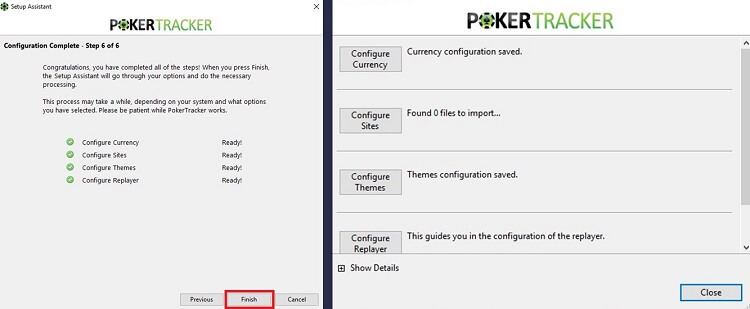 Завершення налаштування Покер Трекер 4 при першому запуску настройка PokerTracker 4