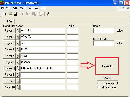 Как пользоваться PokerStove
