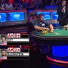 Финальная раздача WSOP ME: три аута на ривере