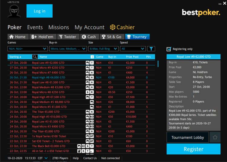 bestpoker лобби