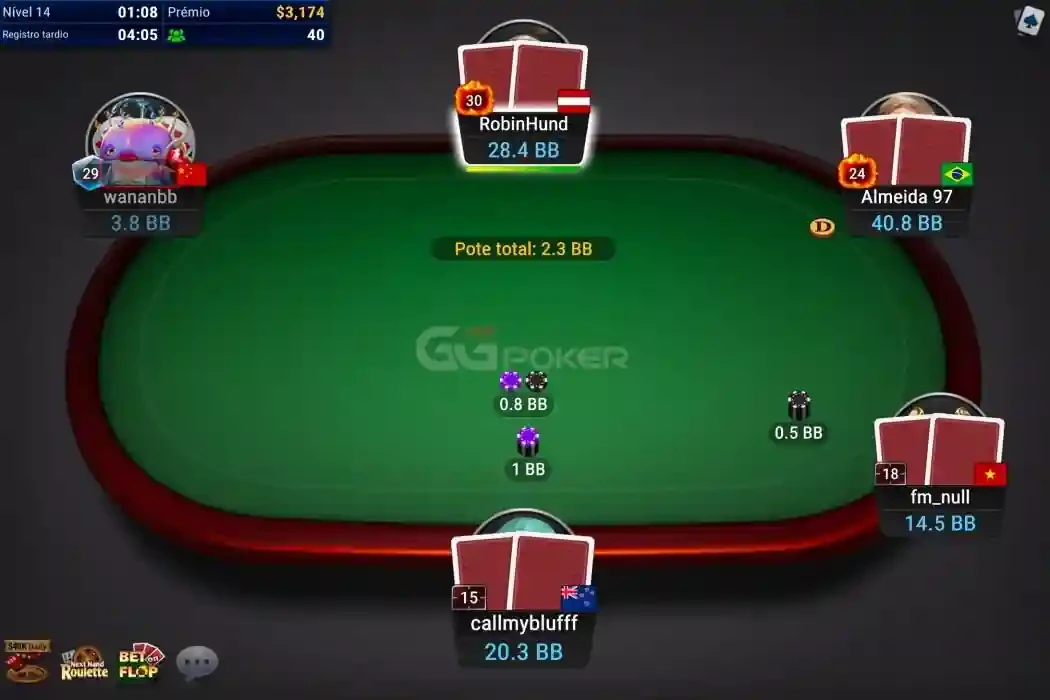GGPoker mesa de torneio GGPoker mesa