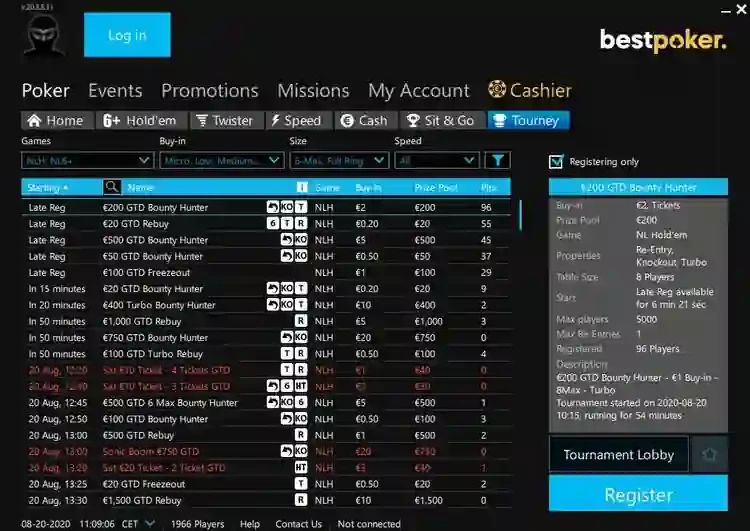 Jogos a dinheiro na BestPoker